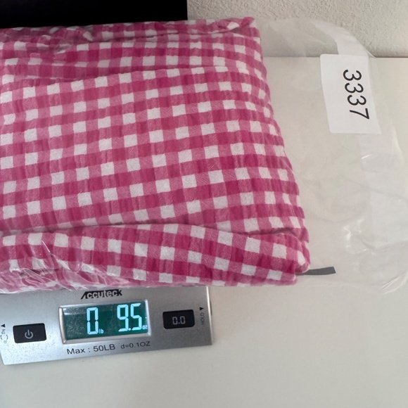 Woman Within Top Women 3X Pink Gingham Cottage Embroidered 3/4 Sleeves Square - Picture 13 of 13